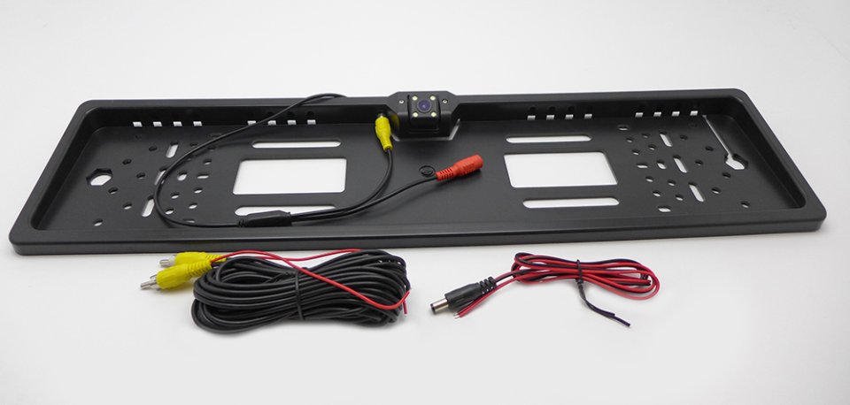 4 LED Support de Plaque avec Caméra de Recul et Capteur Stationnement Backup