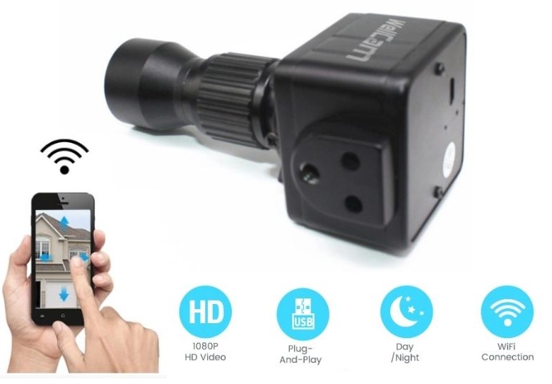 Mini caméra WiFi pour mobile avec résolution FULL HD et zoom optique ZOOM 20x