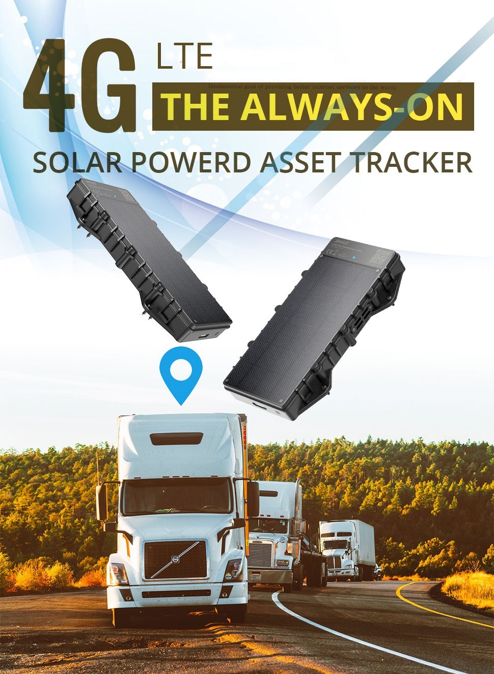 Localisateur GPS solaire 4G avec GPS/WIFI/BDS/LBS + batterie 10000mAh et protection IP67
