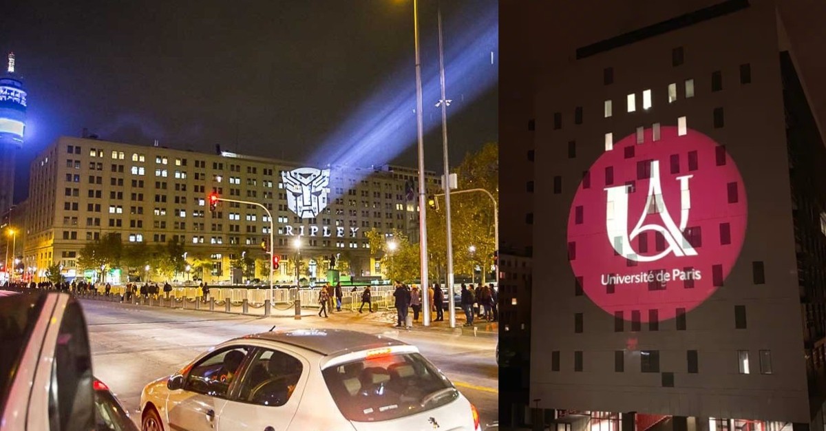 publicité lumineuse pour projecteur gobo