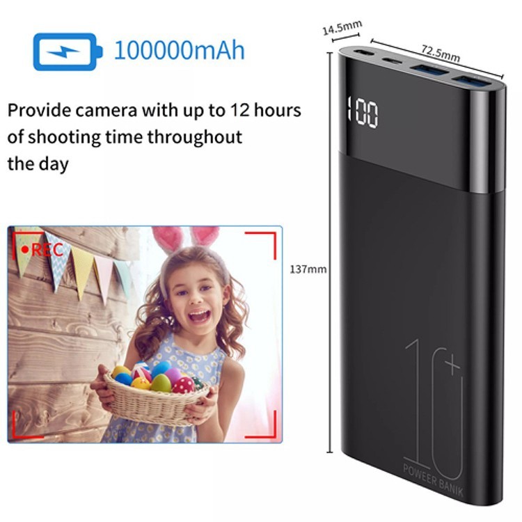 Caméra de résolution 4K dans batterie externe 10000 mah