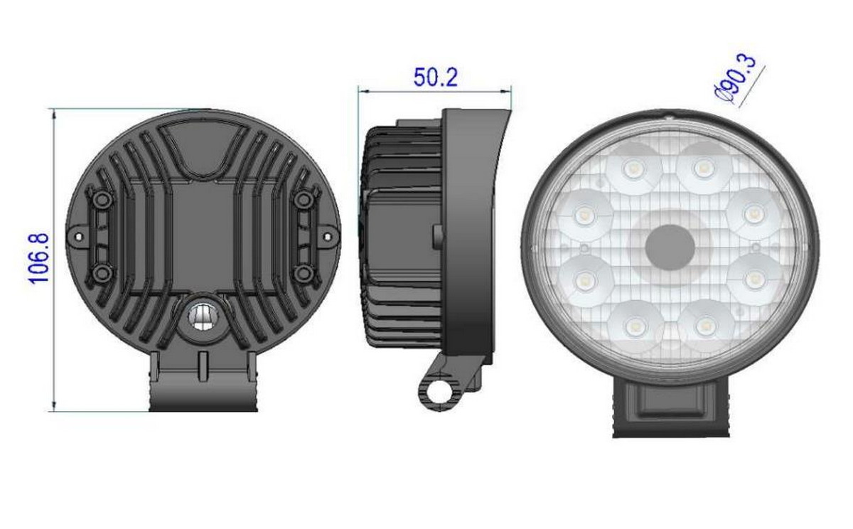 caméra de travail de recul et lumière led