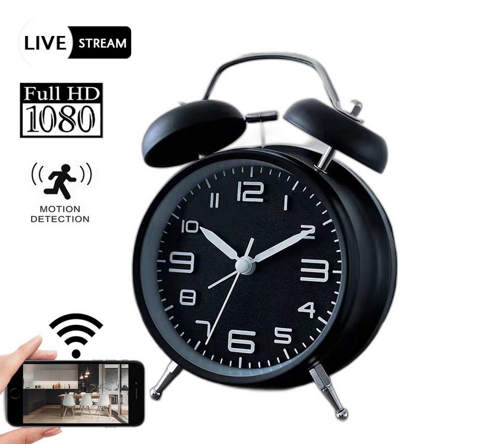 horloge analogique caméra espion wifi p2p mémoire 32go