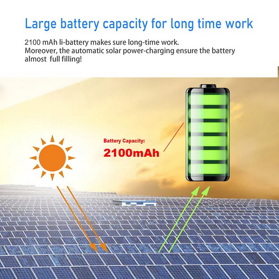 batterie rechargeable 2100mAh énergie solaire