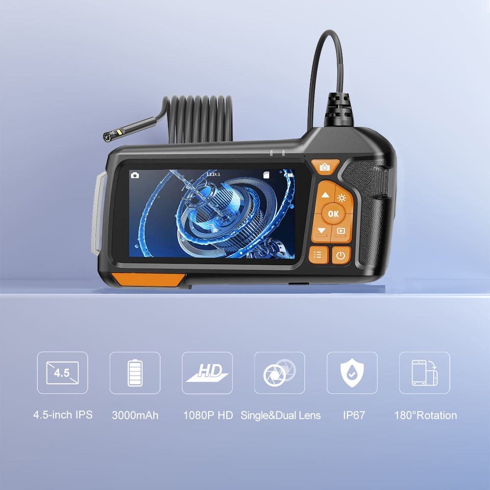 Double caméra endoscopique FULL HD 8 mm