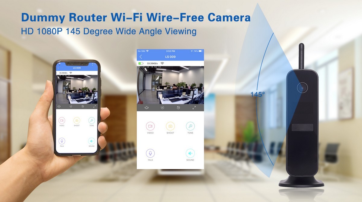 caméra wifi dans le routeur avec un angle de 145 degrés