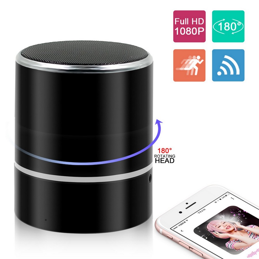 Enceinte Bluetooth avec caméra rotative FULL HD Wifi P2P