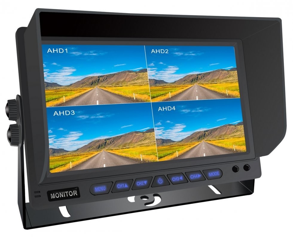 Moniteur HD de recul hybride 8CH 10" pour voiture ou machine