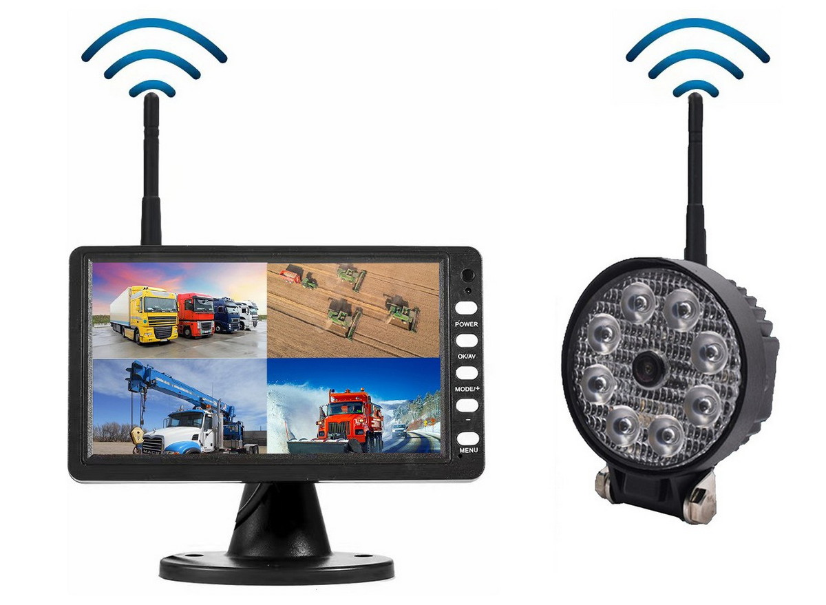 Kit de recul caméra WiFi 120° avec 720P AHD avec lumière LED 8x + moniteur LCD numérique 7"