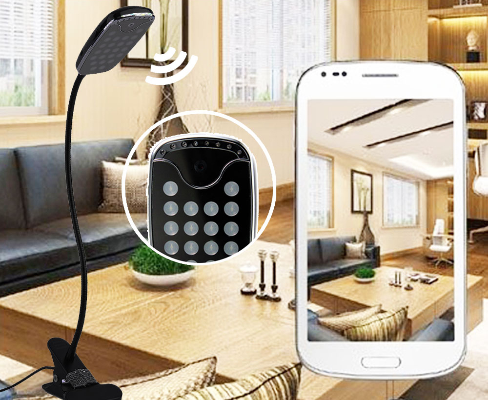 Lampe de table LED avec une caméra cachée, WiFi