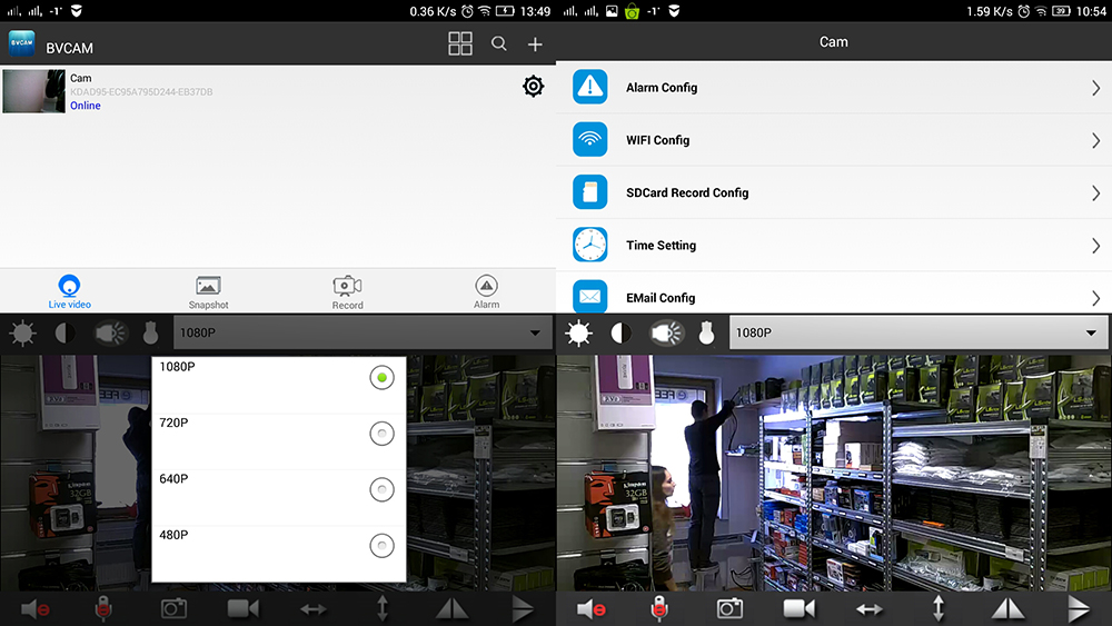 application de BVCAM