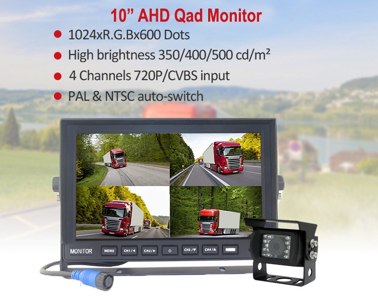 Ensemble moniteur 10 pouces et 3 caméras HD