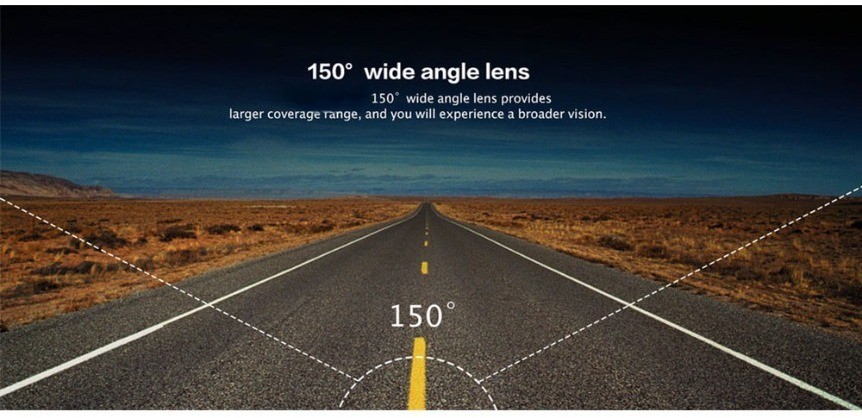 Angle de prise de vue 150 degrés