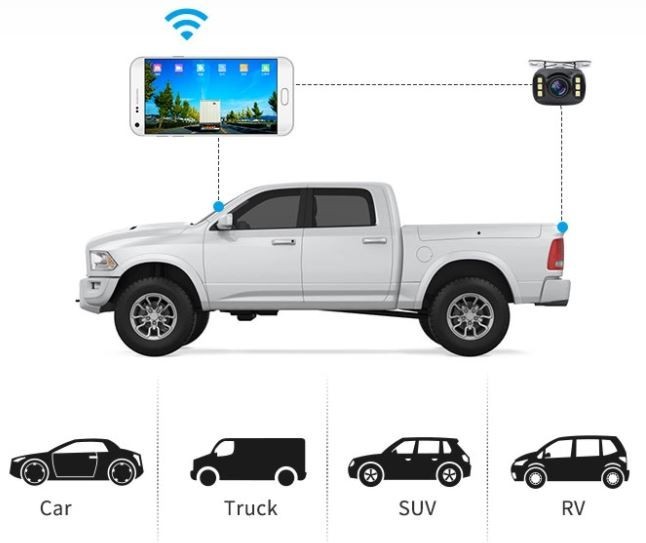 caméra de voiture wifi de stationnement universelle via téléphone mobile