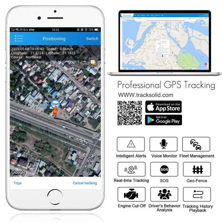 application mobile tracksolid - profio x4
