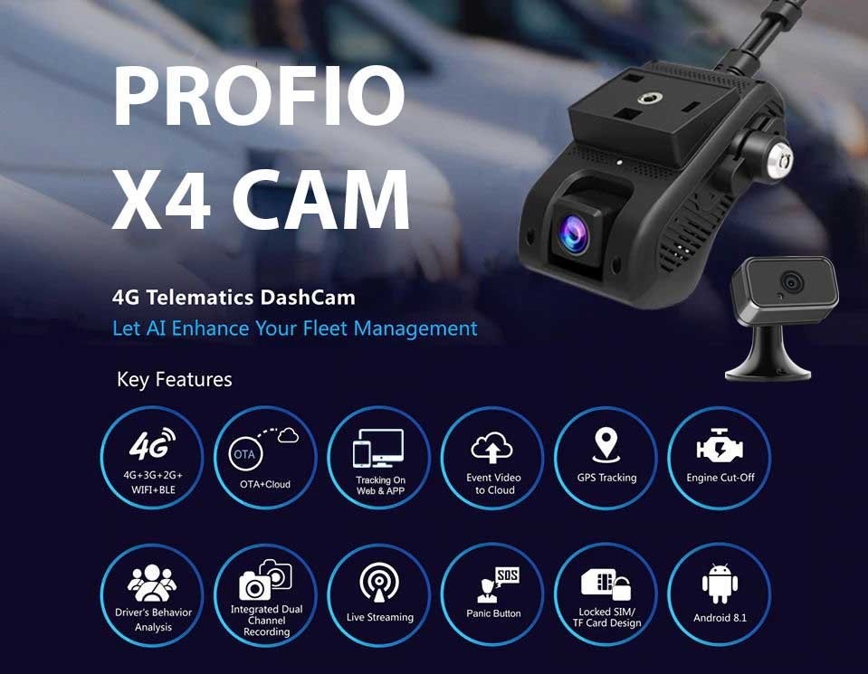 système de caméra de voiture double cloud profio x4 avec gps