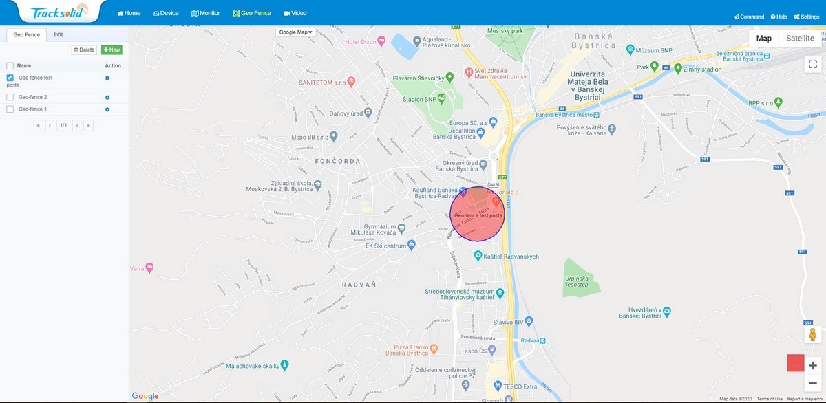 tracksolid - fonction geofence