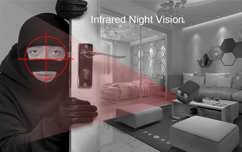 caméra espion cachée avec vision nocturne 10M