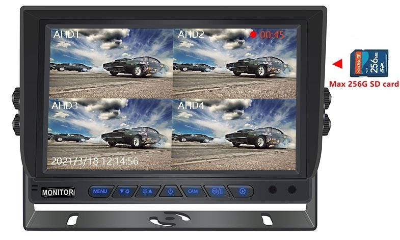 machine de moniteur de voiture hybride 7 pouces prise en charge de la carte sd 256 Go