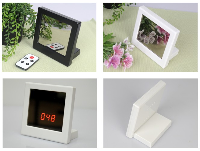 caméra espion dans le miroir montre
