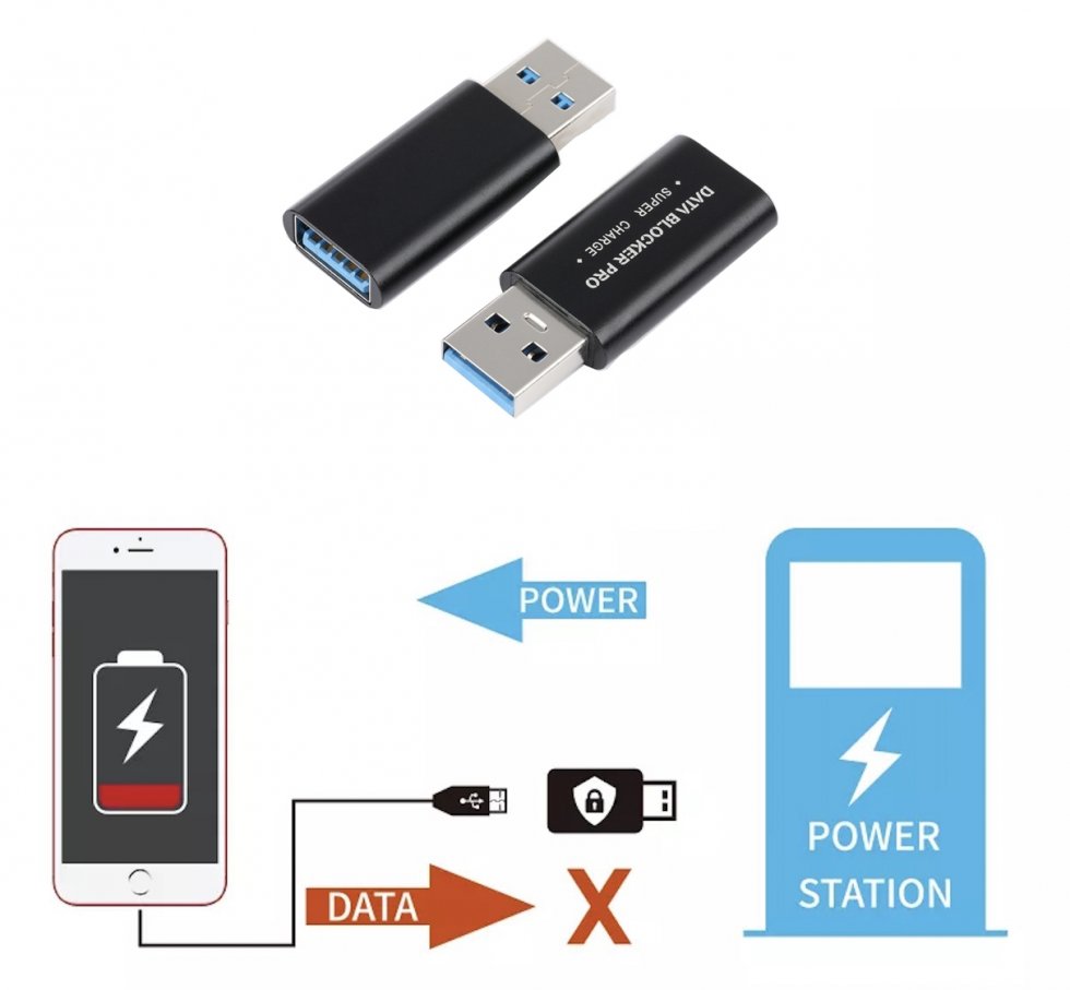 Protection pour smartphone mobile pendant le chargement USB - Data Blocker Pro